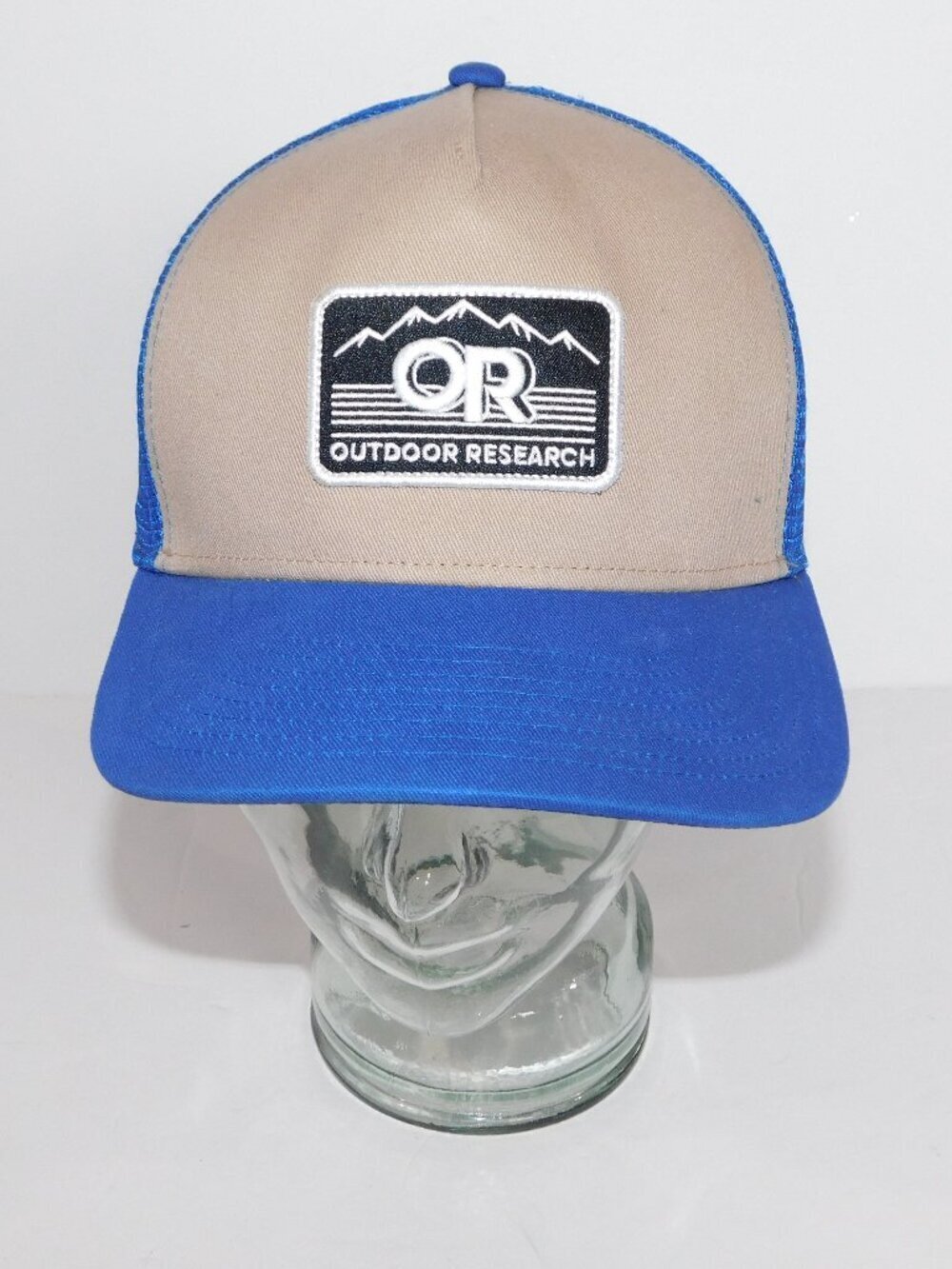 Outdoor Research Tan Blue Advocate Trucker adjustable Snapback Hat OS Unisex
